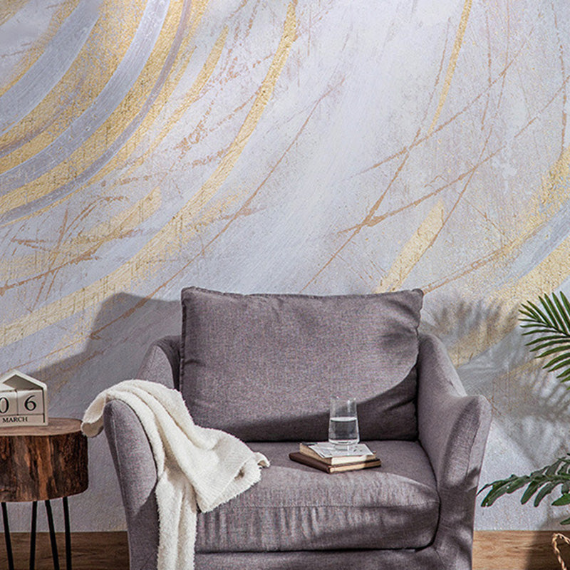 Nordic Wall Mural for Accent Wall, Graffiti and Curve, Made to Measure Grey Clearhalo 'Wall Decor' 'Wall Mural' 917314