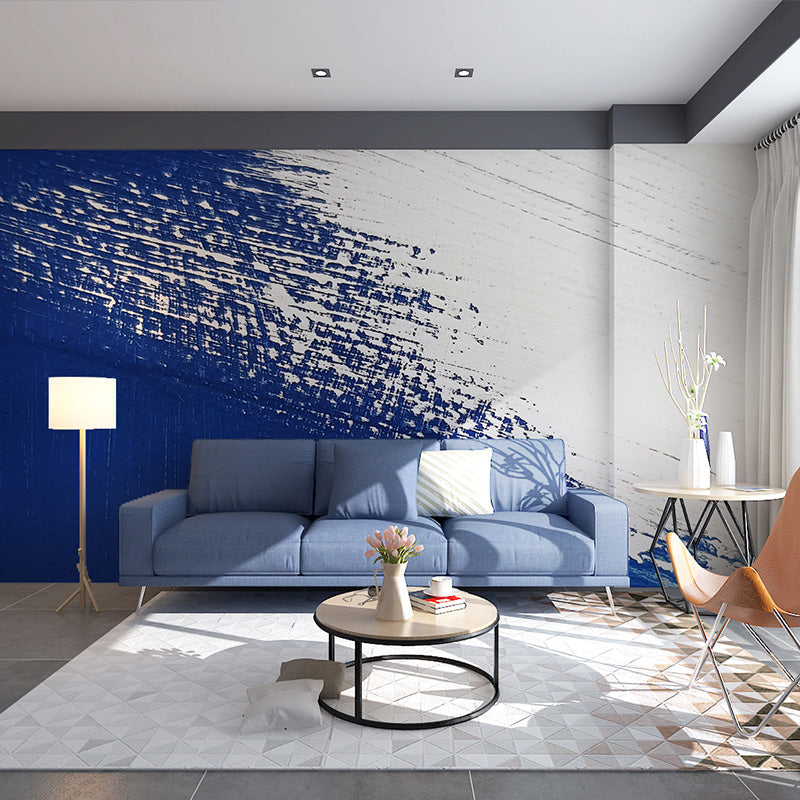 Big Illustration Style Wall Mural with Wash Painting for Decoration, Multi-Colored Dark Blue Clearhalo 'Wall Decor' 'Wall Mural' 917343