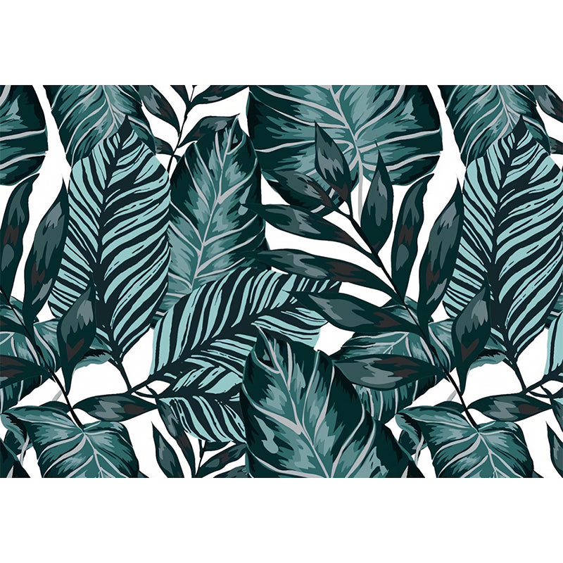 Big Illustration Banana Leaf Wall Covering for Theme Restaurant Decor, Made to Measure Clearhalo 'Wall Decor' 'Wall Mural' 919034