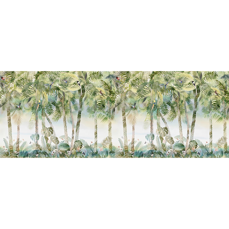 Non-Woven Fabric Big Wall Decor Morandi Green Palm Tree and Forest Mural Wallpaper, Personalized Sized Available Clearhalo 'Wall Decor' 'Wall Mural' 919126