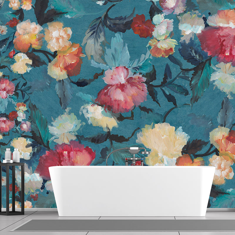 Large Watercolors Mural Nostalgic Novelty Floral Pattern Wall Covering in Multi-Color Clearhalo 'Wall Decor' 'Wall Mural' 919660