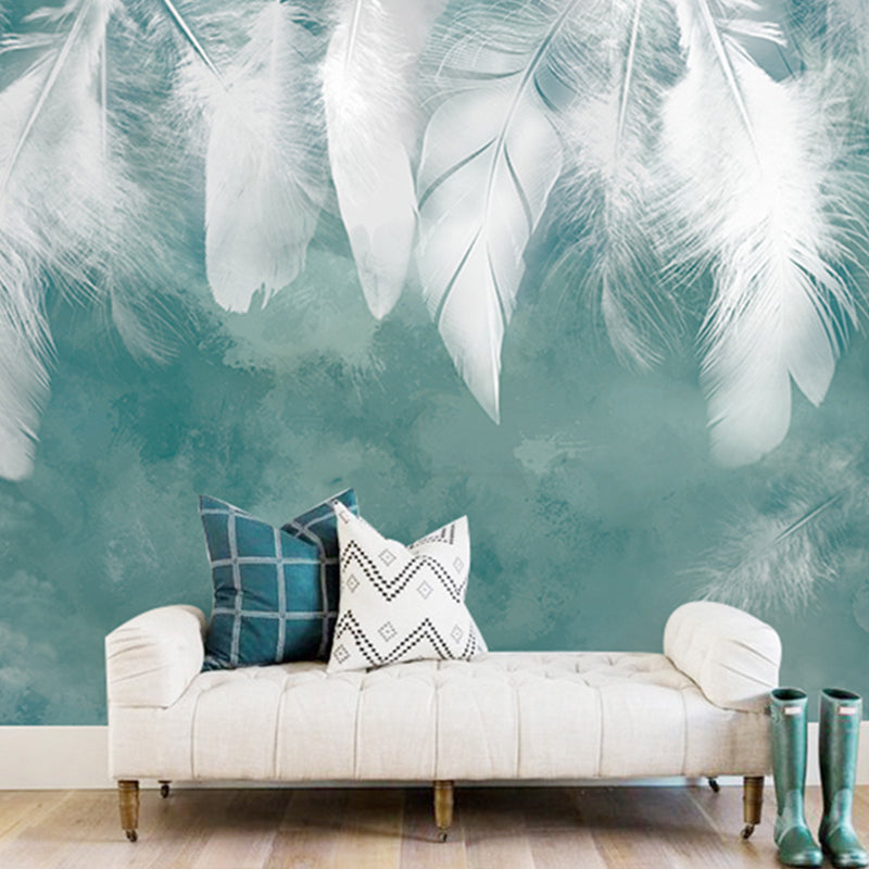 Stain-Resistant Hanging Feather Mural Personalized Traditional Wall Art for Accent Wall Clearhalo 'Wall Decor' 'Wall Mural' 921636