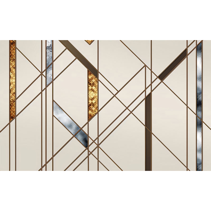 Full Size Wall Art Brown and Beige Geometries of Irregular Pattern Non-Woven Murals for Decoration, Made to Measure Clearhalo 'Wall Decor' 'Wall Mural' 921771