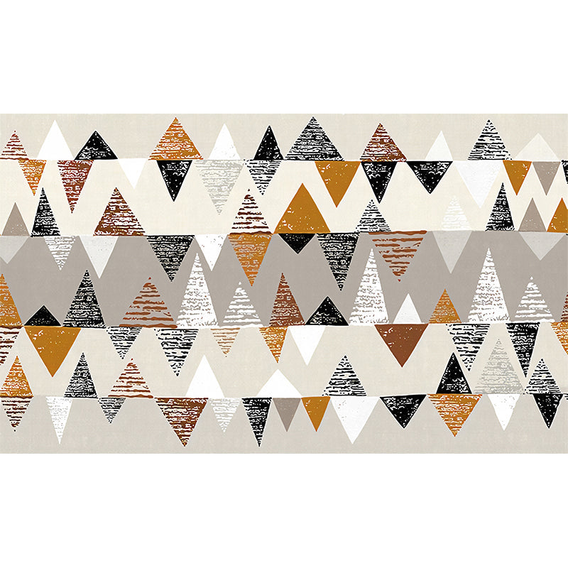 Extra Large Illustration Mural Wallpaper with Harlequin and Geometries for Living Room, Brown and Black Clearhalo 'Wall Decor' 'Wall Mural' 921837