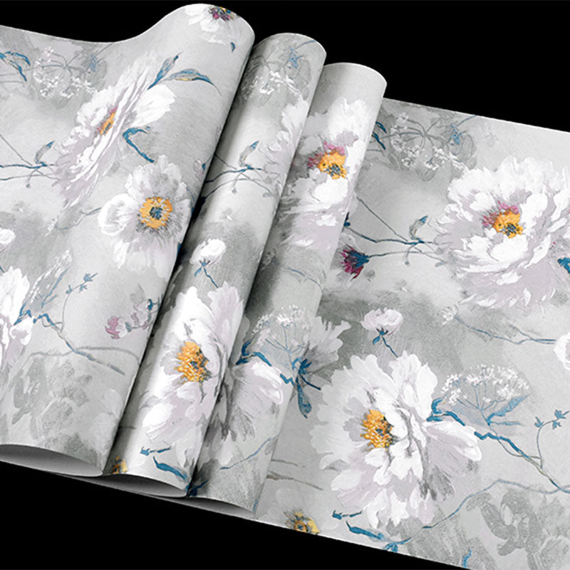 Light Color Blossom Wall Decor Water-Resistant Non-Pasted Wallpaper Roll, 33' x 20.5
