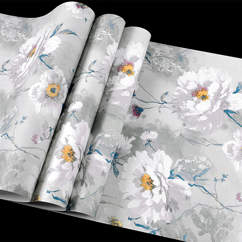 Light Color Blossom Wall Decor Water-Resistant Non-Pasted Wallpaper Roll, 33' x 20.5
