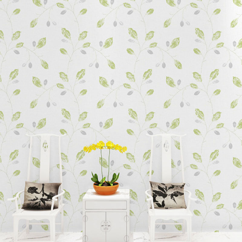 Natural Color Leaf Wallpaper Roll Decorative Non-Pasted Wall Covering, 20.5