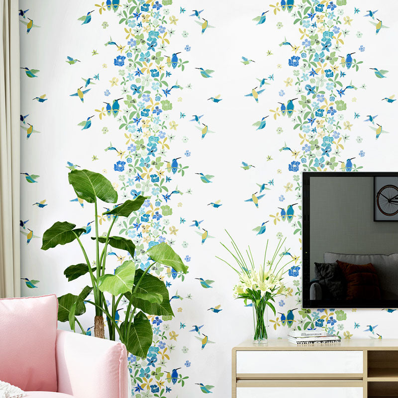 Plaster Wall Covering with Bird and Flower, Multi-Color, 20.5