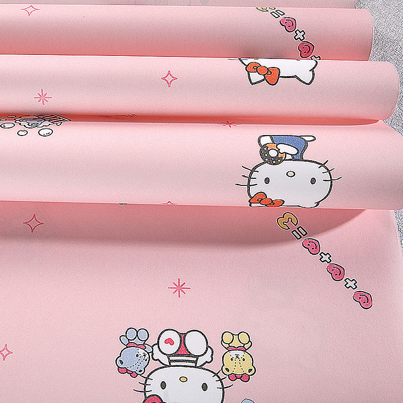 Girl's Wall Covering Romantic Pink Cute Cat Wallpaper Roll, Non-Pasted Clearhalo 'Wall Decor' 'Wallpaper' 929222