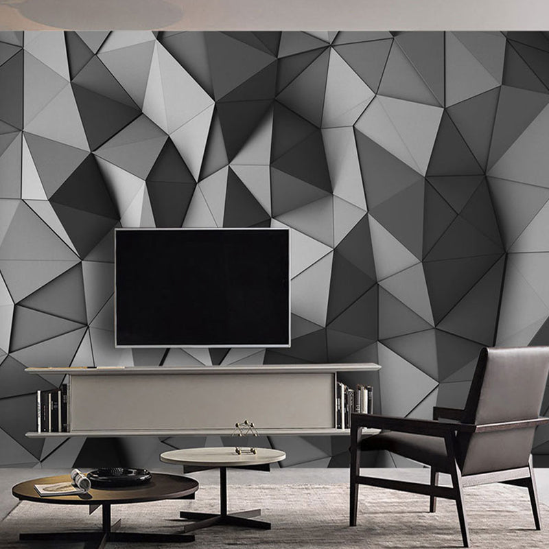 Waterproof 3D Concave-Convex Geometries Mural Wallpaper Customized Industrial Loft Wall Decor for Living Room Clearhalo 'Wall Decor' 'Wall Mural' 929797