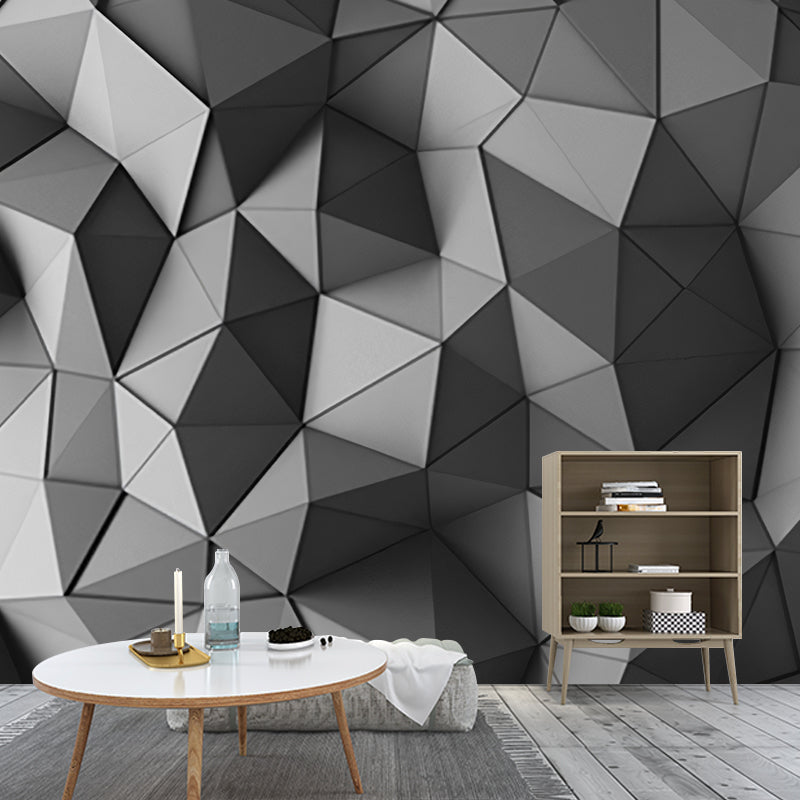 Waterproof 3D Concave-Convex Geometries Mural Wallpaper Customized Industrial Loft Wall Decor for Living Room Clearhalo 'Wall Decor' 'Wall Mural' 929798