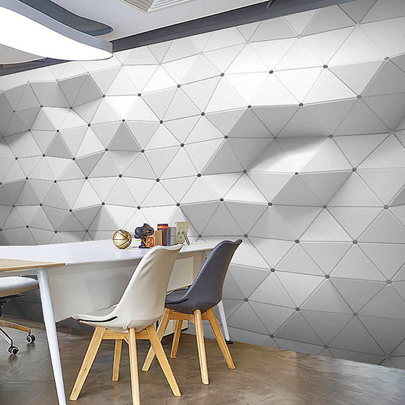 Full Mural Wallpaper Plain Grey 3D Geometries Customized Wall Decor, Personalized Size Available Clearhalo 'Wall Decor' 'Wall Mural' 929862