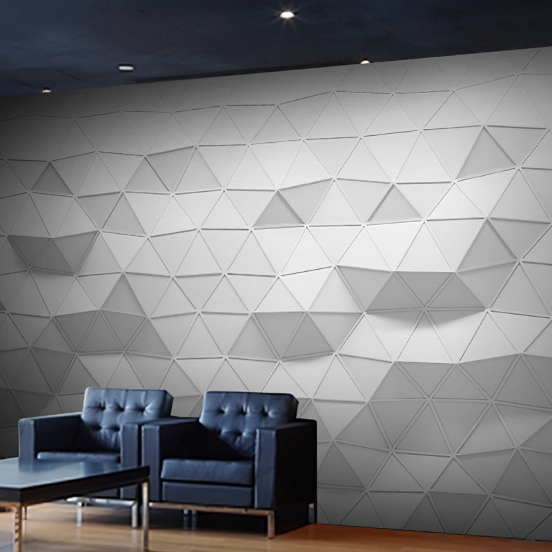 Full Mural Wallpaper Plain Grey 3D Geometries Customized Wall Decor, Personalized Size Available Clearhalo 'Wall Decor' 'Wall Mural' 929868