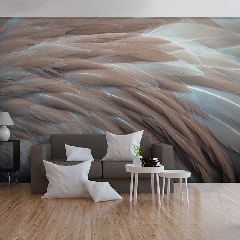 Non-Woven Large Wall Decor with Pastel Color 3D Natural Feather, Personalized Size Available Clearhalo 'Wall Decor' 'Wall Mural' 929918