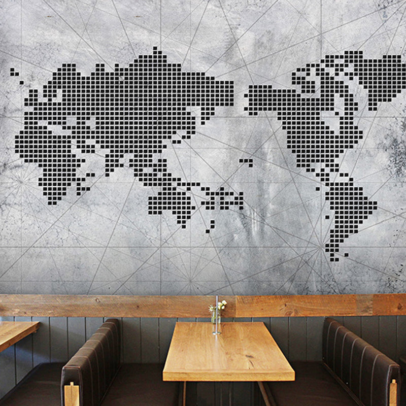 Green Modern Mural Wallpaper Extra Large World Wall Art for Coffee Shop Clearhalo 'Wall Decor' 'Wall Mural' 930954