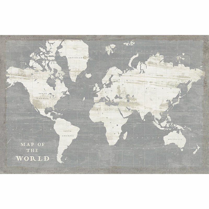 Whole World Map Mural Wallpaper for Living Room Fantasy Wall Decor in Dark Color, Stain-Resistant Clearhalo 'Wall Decor' 'Wall Mural' 930965