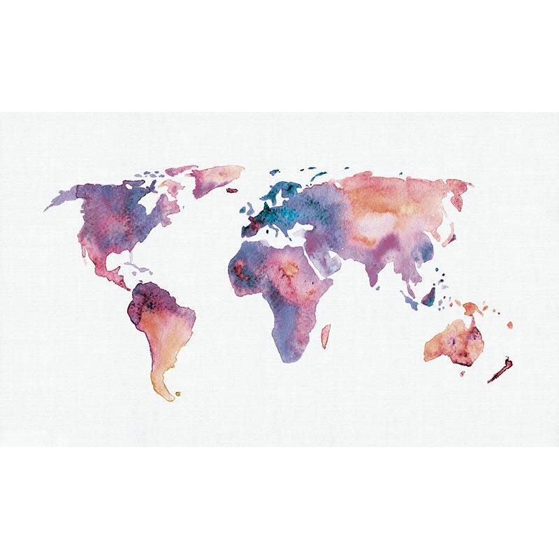 Moisture-Resistant World Map Mural Non-Woven Fabric Modern Wall Art for Reading Room Clearhalo 'Wall Decor' 'Wall Mural' 930985