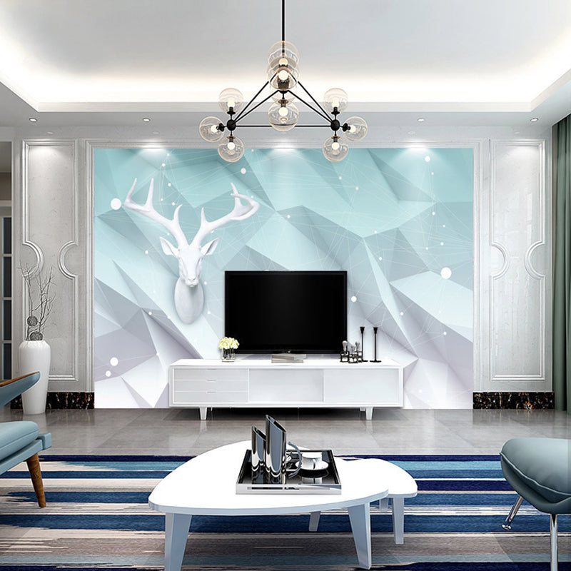 Abstract Geometries and Deer Mural Personalized Size Minimalist Wall Decor for Accent Wall Clearhalo 'Wall Decor' 'Wall Mural' 961502