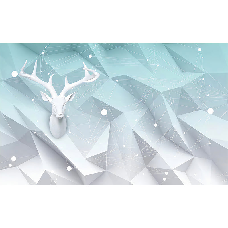 Abstract Geometries and Deer Mural Personalized Size Minimalist Wall Decor for Accent Wall Clearhalo 'Wall Decor' 'Wall Mural' 961504