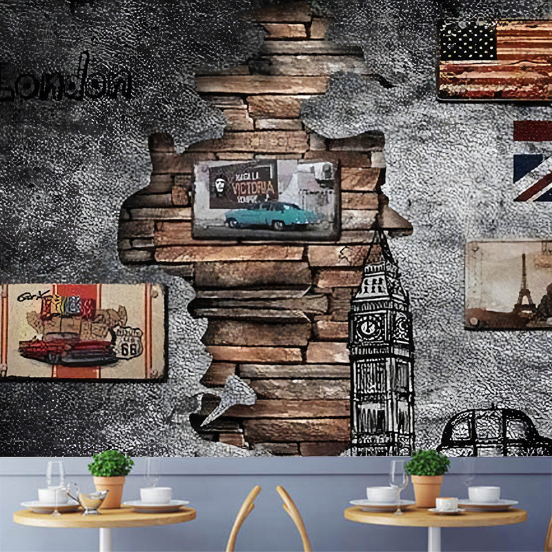 Stain-Resistant 3D Brick Mural Wallpaper Custom-Made Wall Covering for Accent Wall Clearhalo 'Wall Decor' 'Wall Mural' 961604