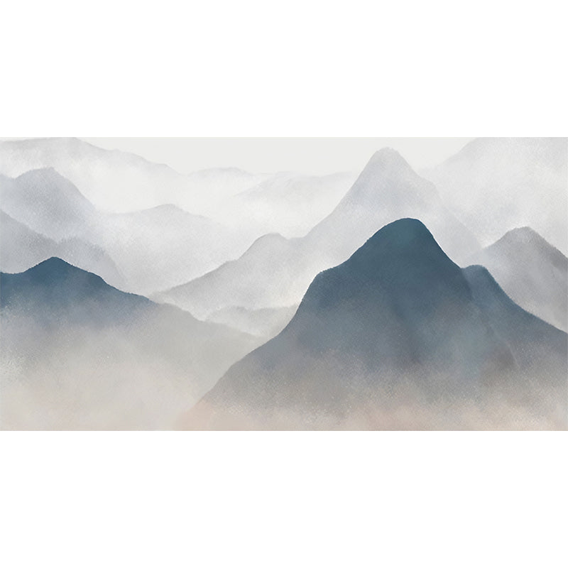 Watercolors of Mountain Wall Art for Gallery, Pastel Grey, Personalized Size Available Clearhalo 'Wall Decor' 'Wall Mural' 961624