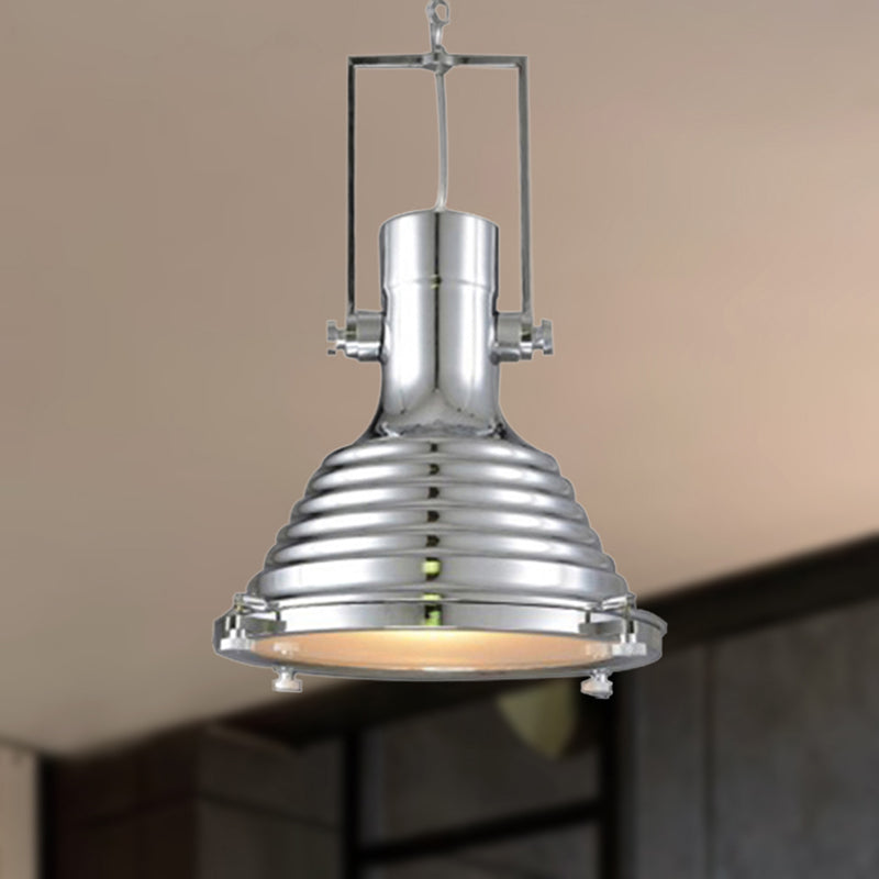 Bronze/Rust/Chrome Finish 1 Head Pendant Lamp Industrial Metallic cone Hanging Ceiling Light, 14