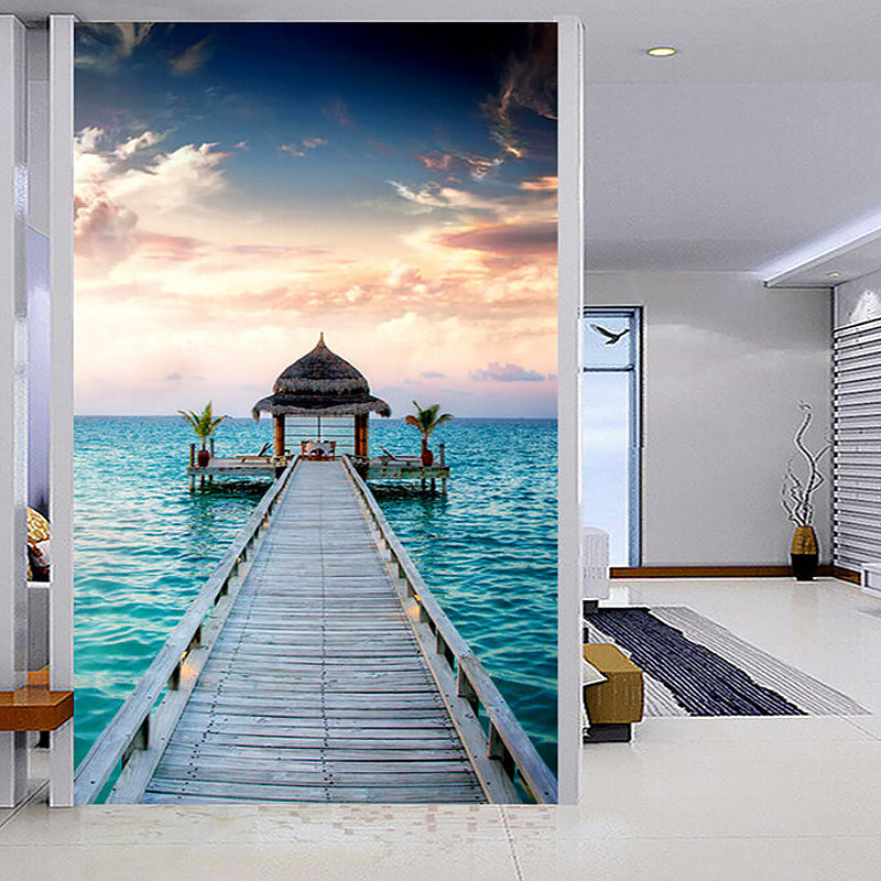 Decorative Sea and Path Mural Wallpaper Non-Woven Fabric Wall Decor for Living Room Clearhalo 'Wall Decor' 'Wall Mural' 962326