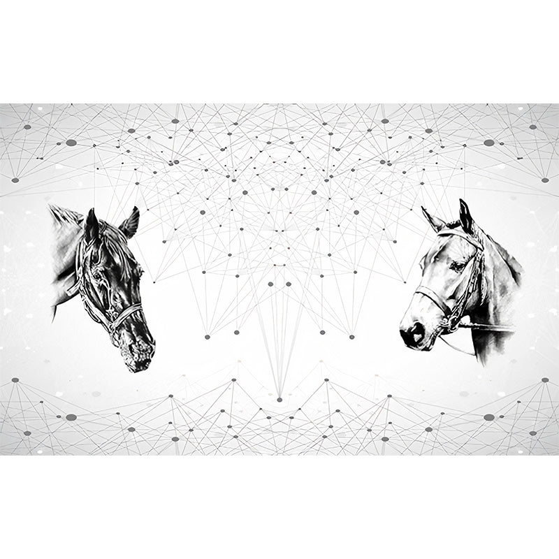 Simple Horse Head Wall Art Scandinavian Wall Mural for Accent Wall Clearhalo 'Wall Decor' 'Wall Mural' 962560