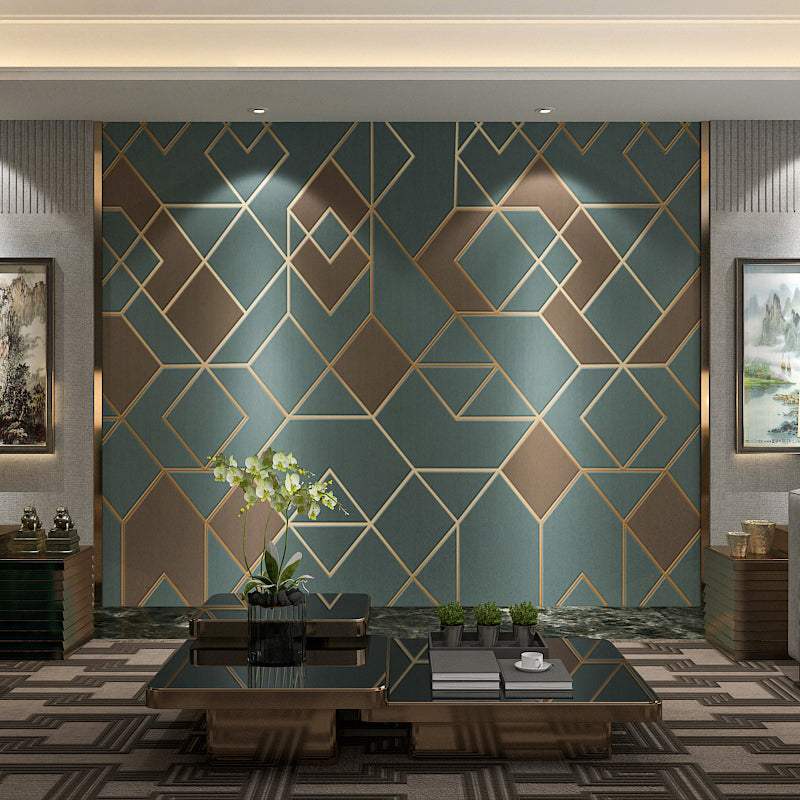 Geometries Wall Art in Dark Green, Contemporary Wall Mural for Accent Wall Clearhalo 'Wall Decor' 'Wall Mural' 962622