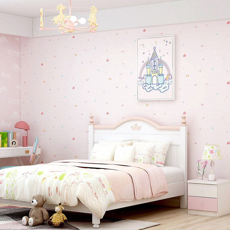 Cute Prince Style Wallpaper Roll for Girl's Bedroom Decoration in Soft Color, Non-Pasted, 33'L x 20.5