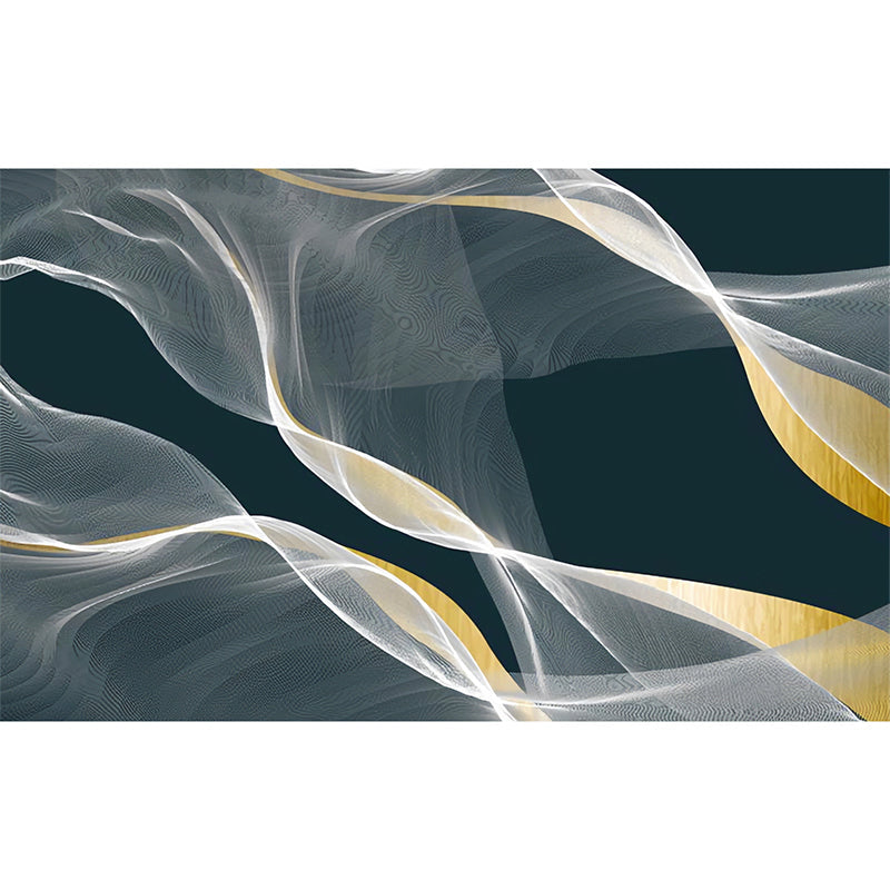 Minimalist Swirling Smoke Wall Art for Office Room, Big Wall Covering in Dark Green Clearhalo 'Wall Decor' 'Wall Mural' 965124