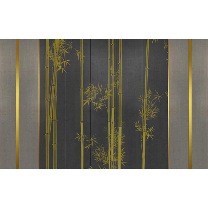 Minimalist Bamboo Wall Art for Coffee Shop, Extra Large Wall Mural in Green Clearhalo 'Wall Decor' 'Wall Mural' 965144