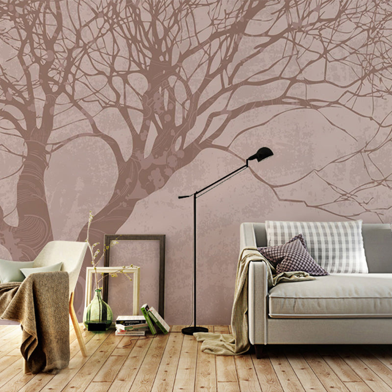 Distressed Tree Wall Decor for Accent Wall, Coffee Color, Personalized Size Available Coffee Clearhalo 'Wall Decor' 'Wall Mural' 965201