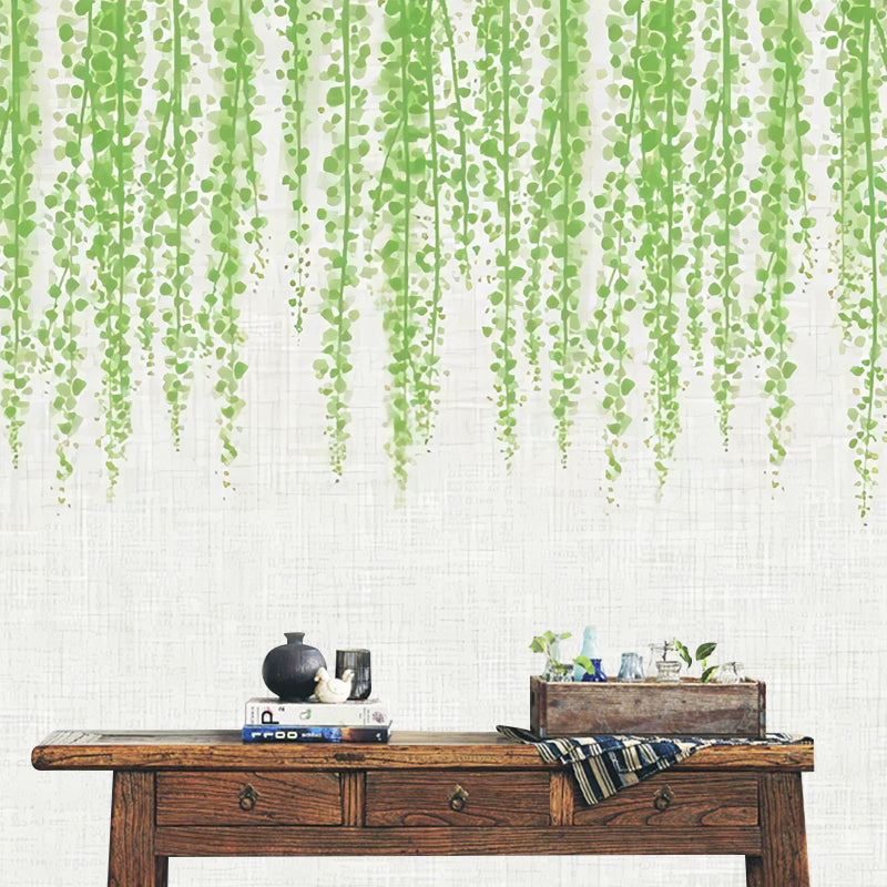 Fresh Willow Wall Covering in Soft Green Accent Wall Mural Wallpaper, Personalized Size Available Clearhalo 'Wall Decor' 'Wall Mural' 965303