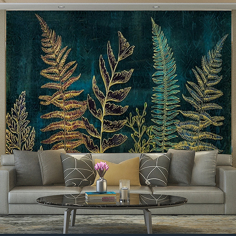 Minimalist Fern Mural Wallpaper in Dark Green Home Decor Wall Art, Personalized Size Available Green Clearhalo 'Wall Decor' 'Wall Mural' 965376