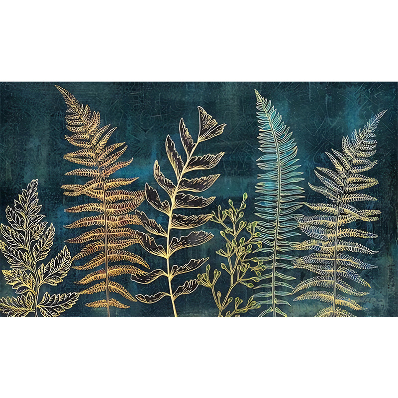 Minimalist Fern Mural Wallpaper in Dark Green Home Decor Wall Art, Personalized Size Available Clearhalo 'Wall Decor' 'Wall Mural' 965379