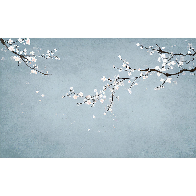 Decorative Plum Blossom Mural Wallpaper Non-Woven Fabric Contemporary Wall Art for Accent Wall Clearhalo 'Wall Decor' 'Wall Mural' 965409