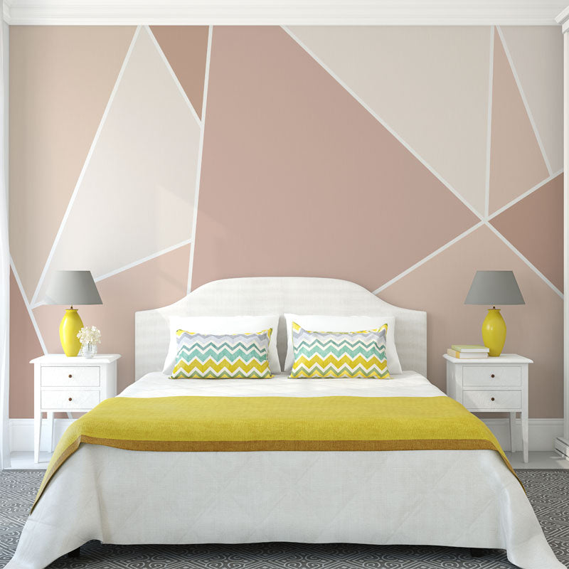 Pastel Color Geometries Mural Wallpaper for Coffee Shop and Living Room, Non-Woven Fabric Clearhalo 'Wall Decor' 'Wall Mural' 965538