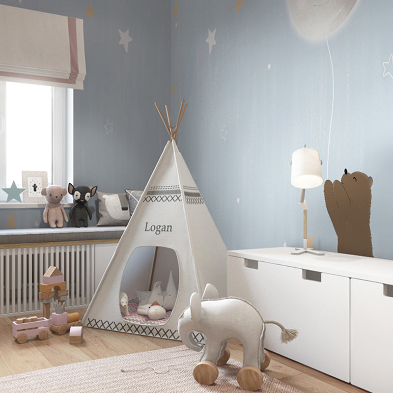 Cute Bear Wall Covering for Boy's Bedroom Cartoon Star Mural Wallpaper, Personalized Size Available Clearhalo 'Wall Decor' 'Wall Mural' 965553