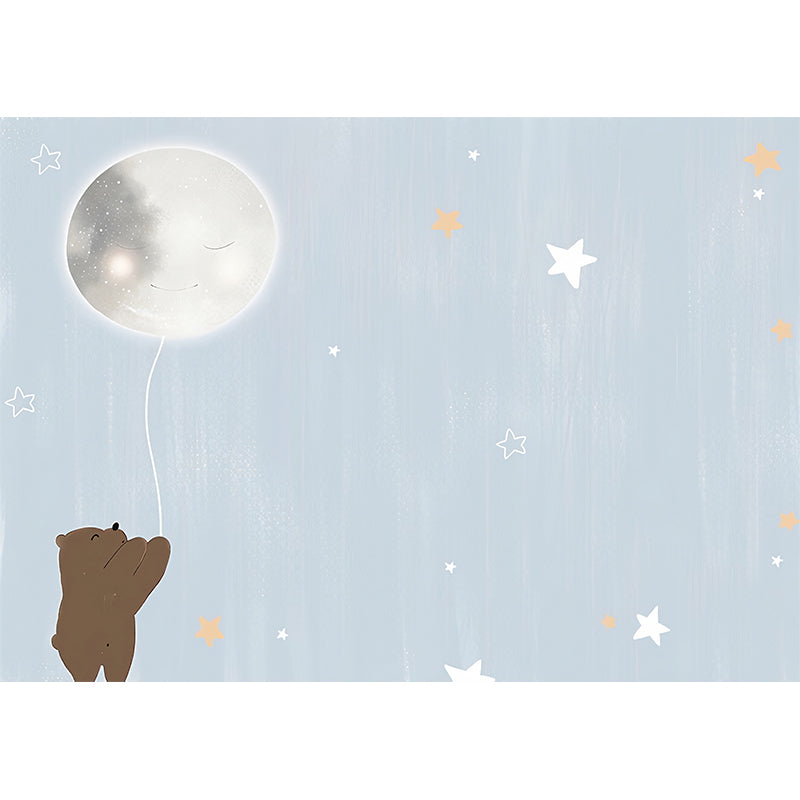 Cute Bear Wall Covering for Boy's Bedroom Cartoon Star Mural Wallpaper, Personalized Size Available Clearhalo 'Wall Decor' 'Wall Mural' 965554