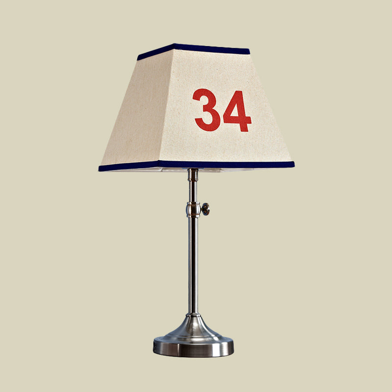 Pagoda Metal Table Lamp with Number Pattern Contemporary Single Light Beige Night Lighting for Bedroom Clearhalo 'Lamps' 'Table Lamps' Lighting' 966196