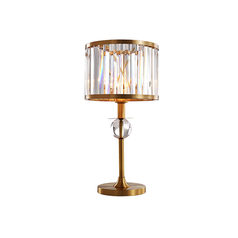 Single Short Cylinder Table Lamp Postmodern Gold Prismatic Crystal Night Light for Living Room Clearhalo 'Lamps' 'Table Lamps' Lighting' 968362