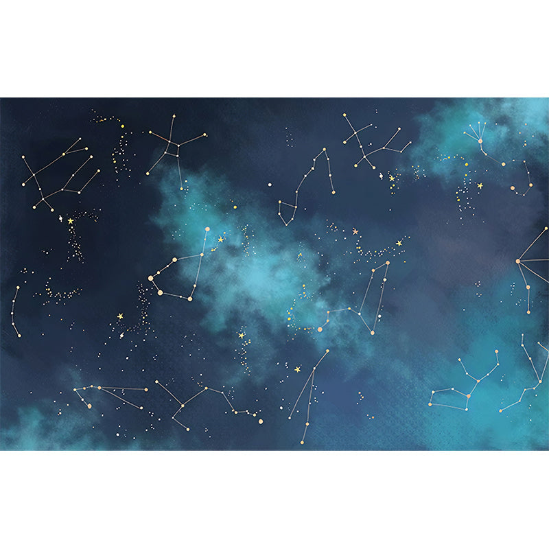 Large Dark Blue Galaxy Mural for Home Decoration, Non-Woven Material Clearhalo 'Wall Decor' 'Wall Mural' 969129