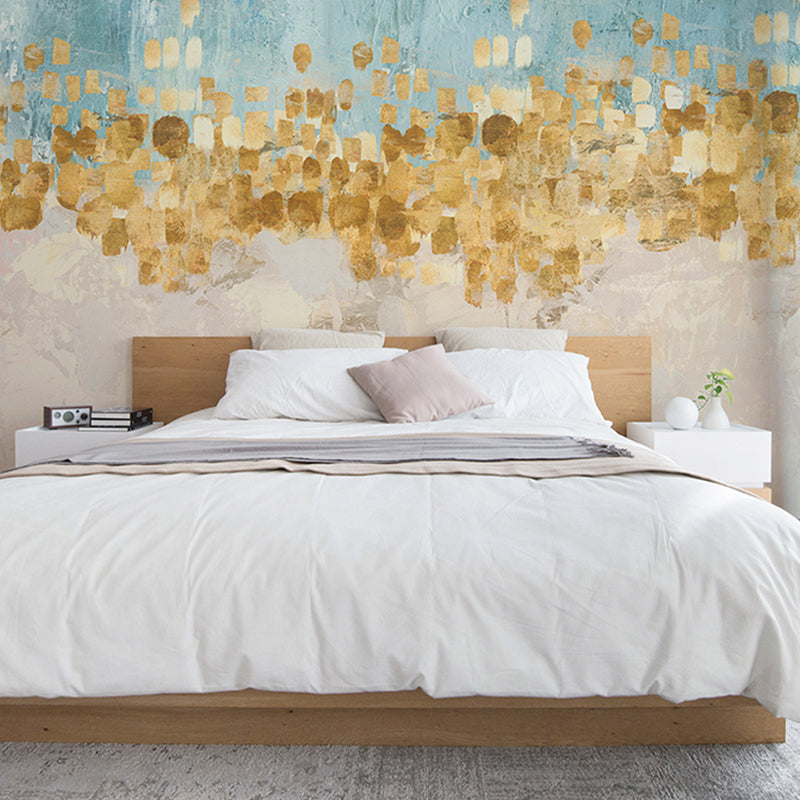 Minimalist Gold Wall Mural Colorful Pattern Wall Decor for Gallery, Non-Woven Fabric Clearhalo 'Wall Decor' 'Wall Mural' 969142