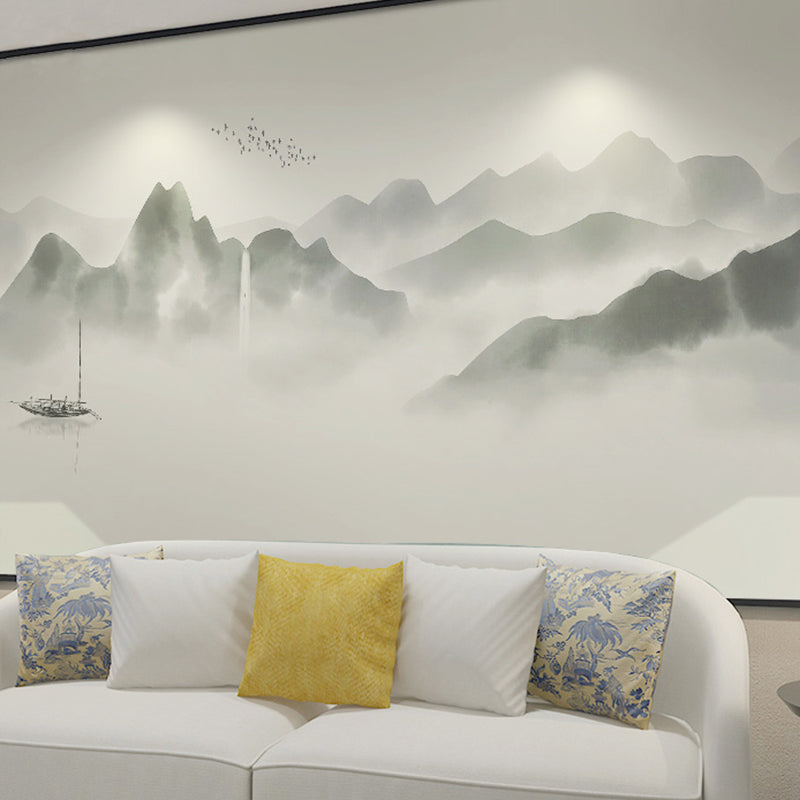 Water-Resistant Mountain Mural Non-Woven Material Traditional Wall Covering for Bedroom Clearhalo 'Wall Decor' 'Wall Mural' 969278