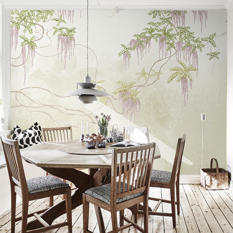 Moisture-Resistant Entwined Vine Mural Personalized Size Wall Covering for Coffee Shop Clearhalo 'Wall Decor' 'Wall Mural' 969447