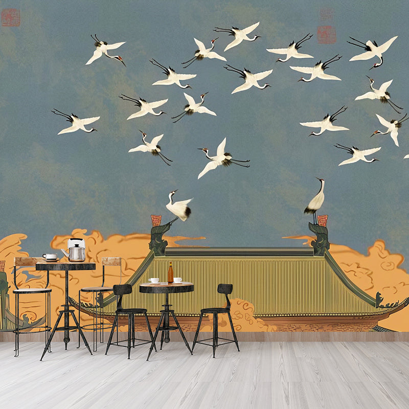 Blue Sky and Bird Mural Wallpaper Waterproof Wall Covering for Accent Wall Clearhalo 'Wall Decor' 'Wall Mural' 969467