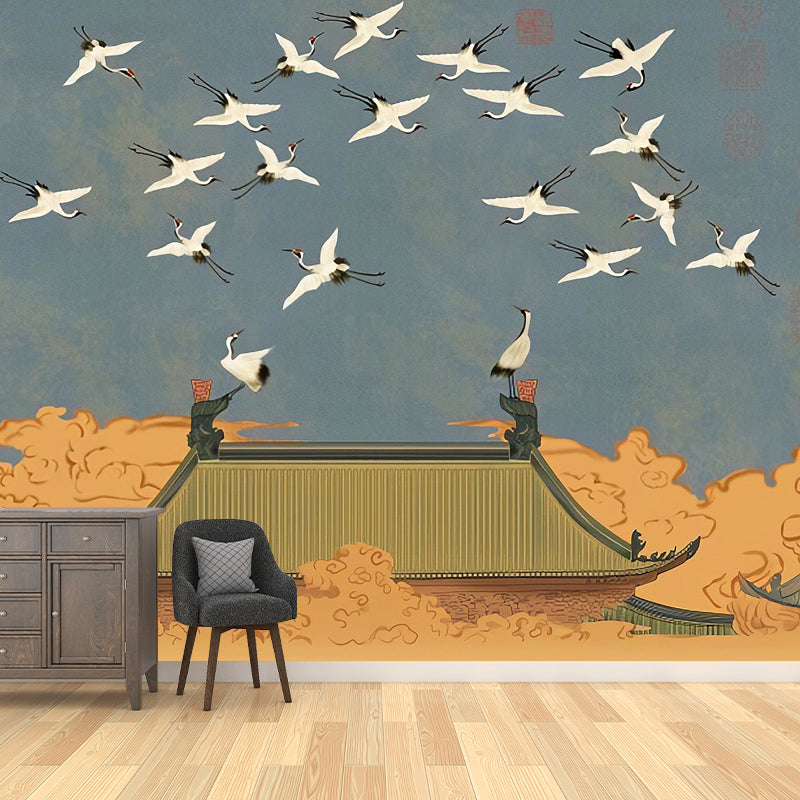 Blue Sky and Bird Mural Wallpaper Waterproof Wall Covering for Accent Wall Clearhalo 'Wall Decor' 'Wall Mural' 969468