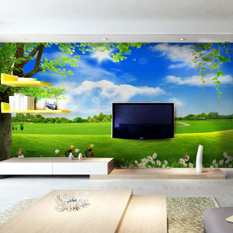 Stain-Resistant Sky Wall Covering Custom-Printed Minimalist Wall Mural for Living Room Decoration Clearhalo 'Wall Decor' 'Wall Mural' 969861