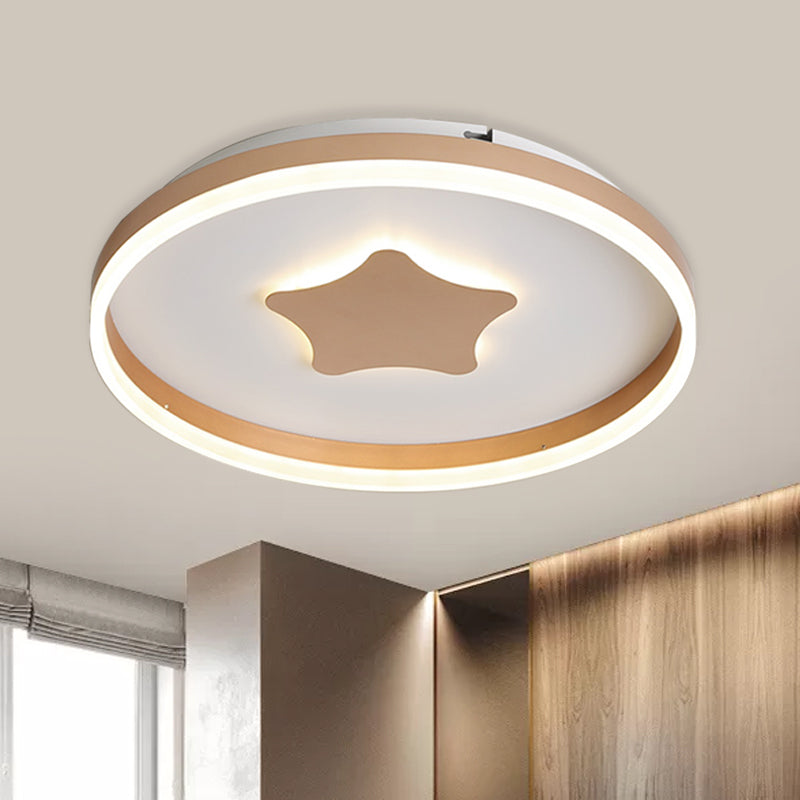 Acrylic Star Flushmount Lighting Minimalist LED White Flush Lamp in White/Warm Light for Bedroom, 16